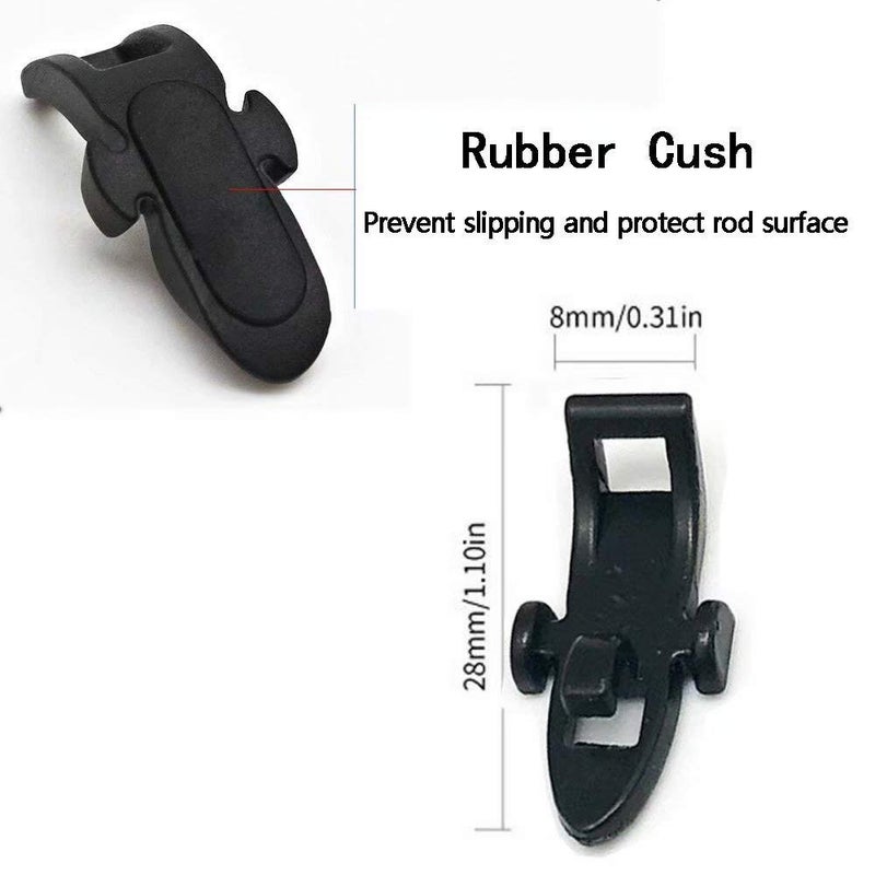 JueDi Fishing Hook Keeper Fishing Rod Keeper with 3 Different Rubber Rings Fishing Rod Hook Holder 10pcs Black - Image 3